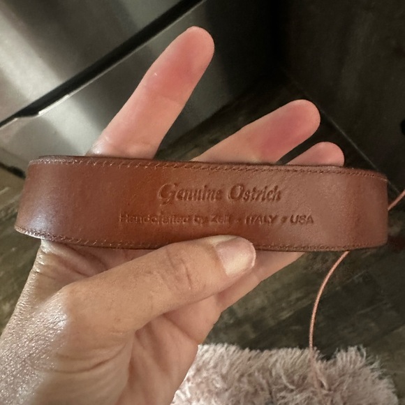 Men’s authentic ostrich belt size 38 - Picture 2 of 6